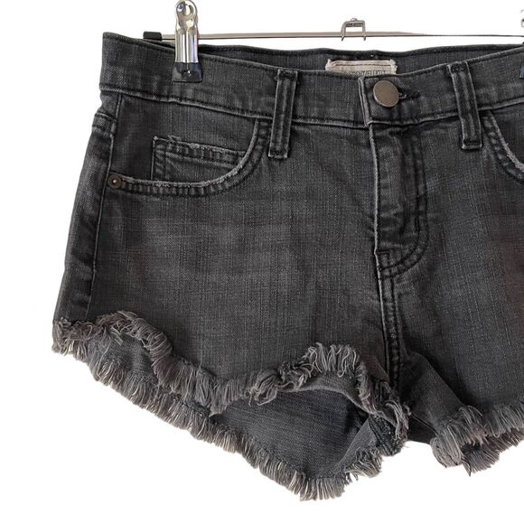 Current/Elliott 24 The Gam Short Dust Destroy Aged Soft Black Raw Hem - Picture 5 of 9